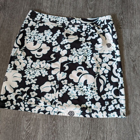 Woman's Denver Hayes Floral Swim Skirt With Pockets-Blue- Size Large - Picture 6 of 6